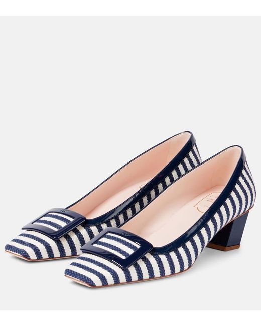 Roger Vivier Blue Belle Vivier Striped Pumps