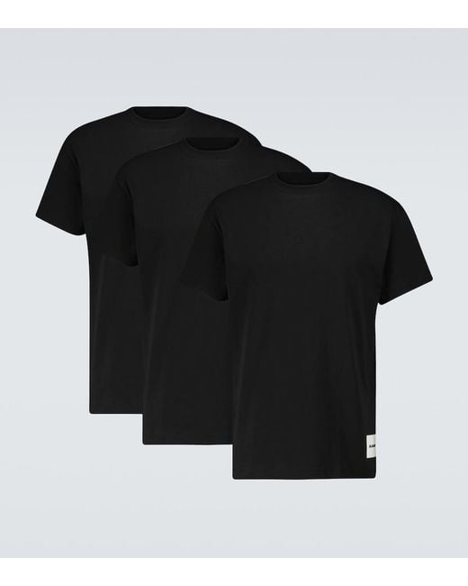 Jil Sander Black Pack Of Three Cotton T-Shirts