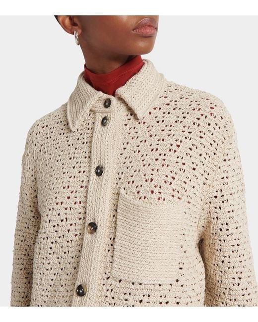 Bottega Veneta Natural Cotton Crochet Shirt