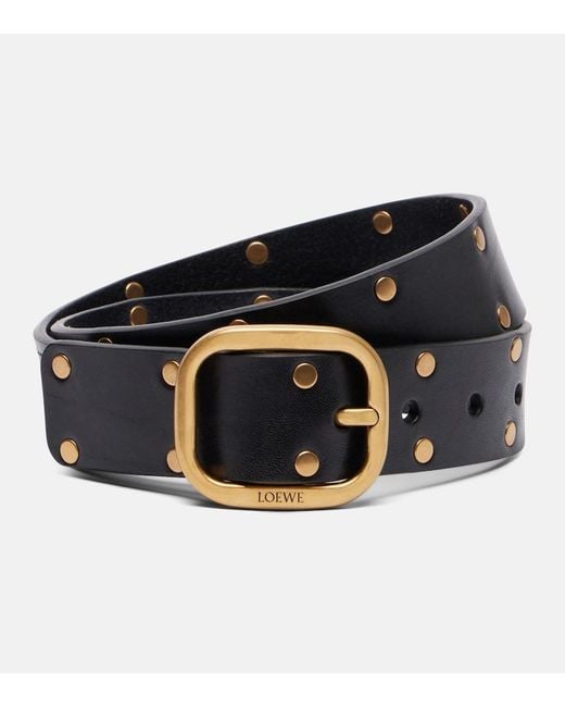 Loewe Black Studded Leather Belt