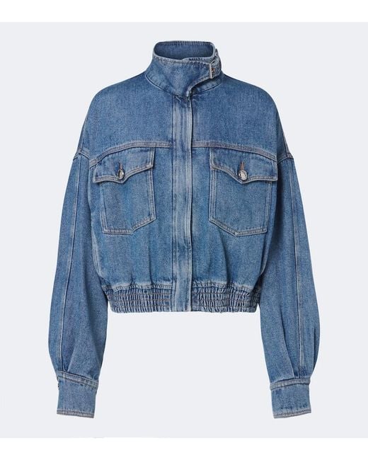 Sportmax Blue Denim Bomber Jacket