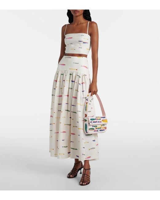 Staud White Tommy Beaded Shoulder Bag