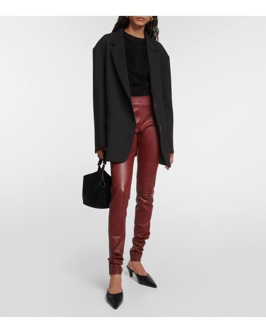 Stouls Red Carolyn Leather leggings