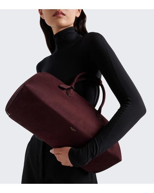 Alaïa Red Delta Medium Suede Top-Handle Bag