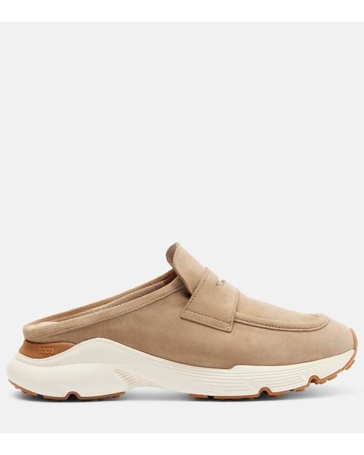 Tod's Natural Runner Suede Mules