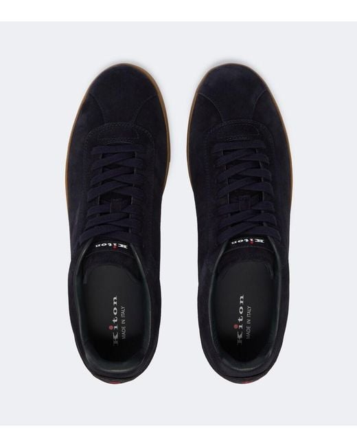 Kiton Blue Suede Sneakers for men