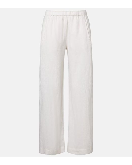 Velvet White Stephanie Linen Wide-Leg Pants