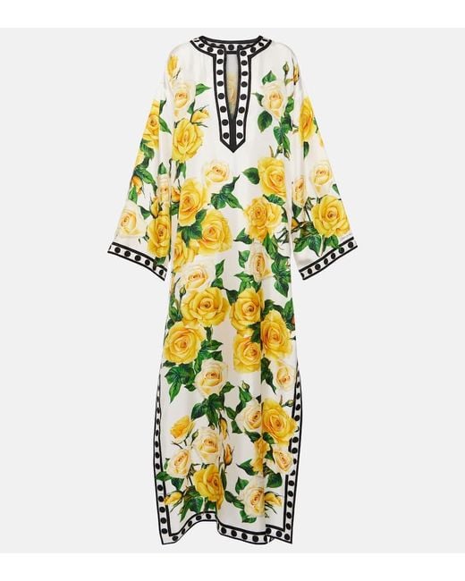 Dolce & Gabbana Yellow Kaftan Aus Seide