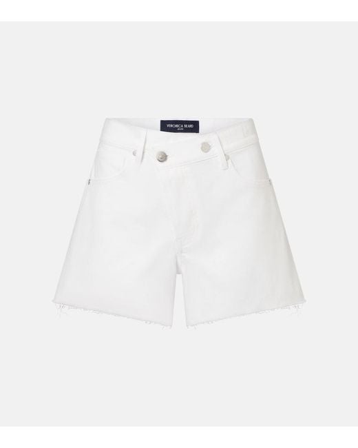 Veronica Beard White Ellis Denim Shorts