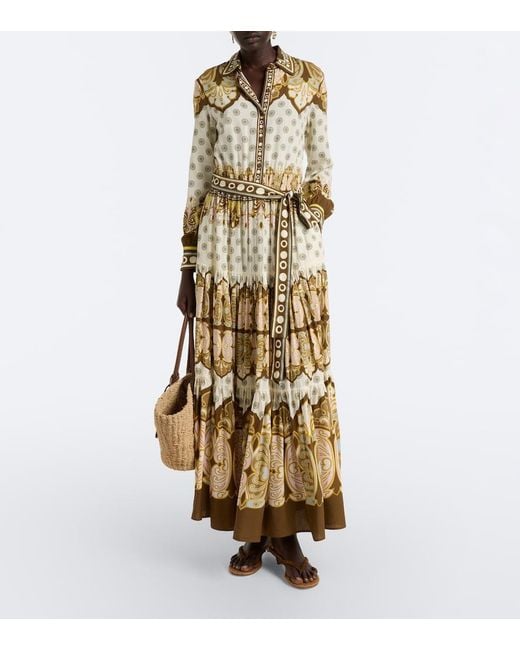 LaDoubleJ Metallic Bellini Printed Voile Shirt Dress