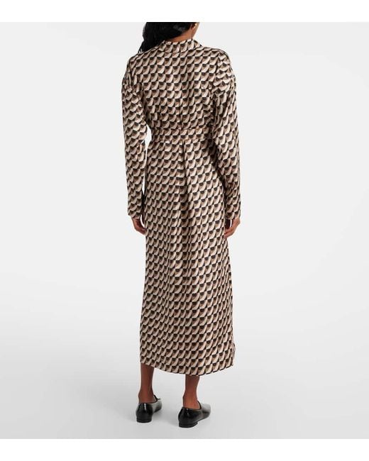 Max Mara White Fleur Floral Silk Maxi Dress