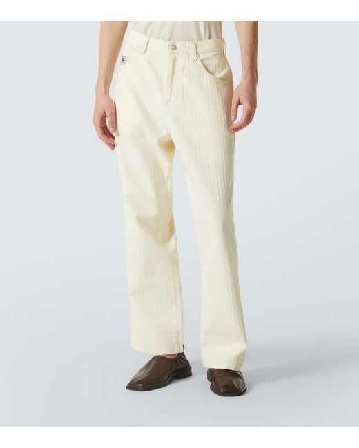 Bode Natural Cotton Straight Pants for men