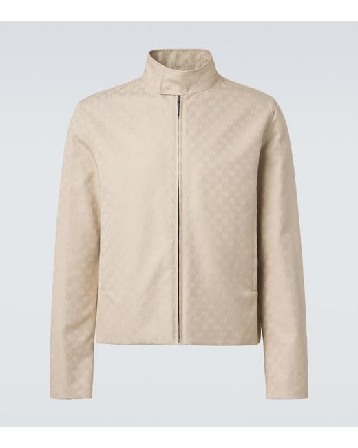 Gucci Natural Gg Canvas Cotton Jacket for men
