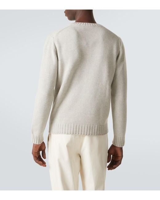 Saman Amel White Kay Cashmere Sweater for men