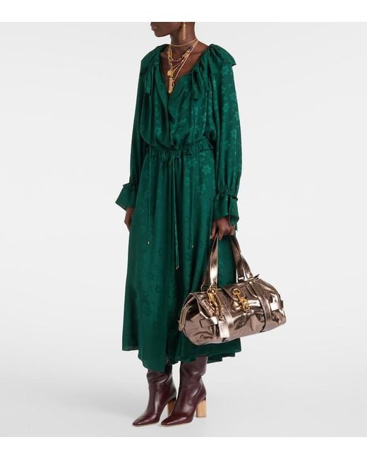 Chloé Natural Kerala 25 Large Metallic Leather Tote Bag