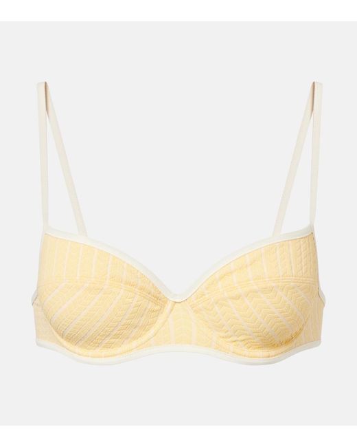 Eres Natural Coconut Striped Bikini Top