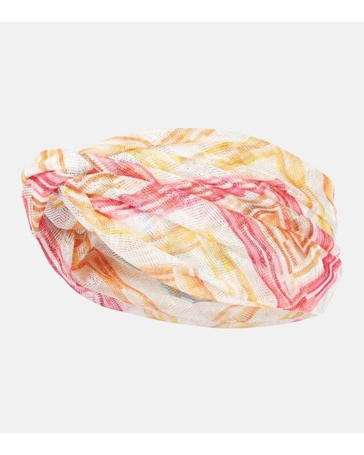 Missoni Pink Zigzag Lame Head Wrap