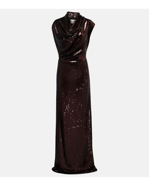Robe Longue Azalea A Sequins TOVE en coloris Black