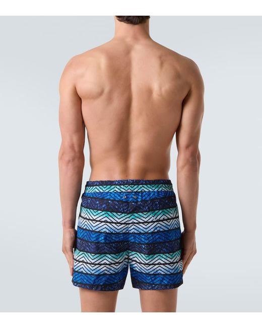 Missoni Blue Zigzag Printed Swim Trunks for men