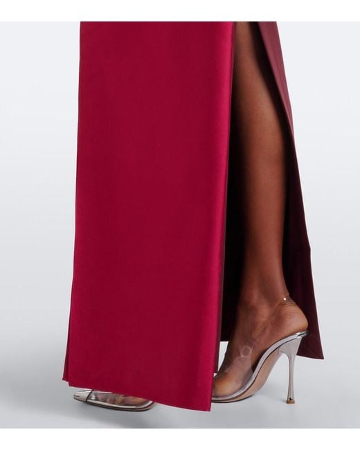 Roland Mouret Red Draped Crepe Bustier Gown