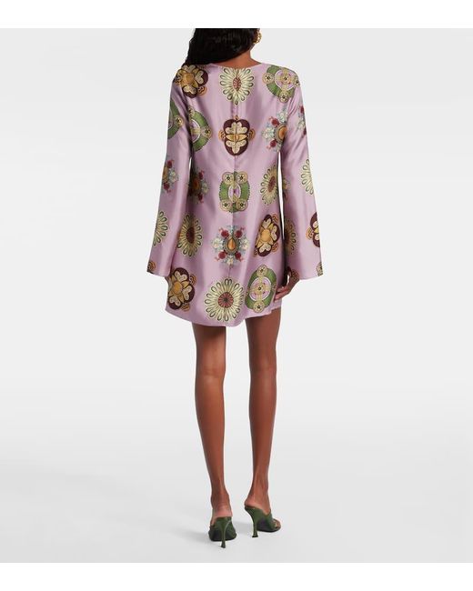 LaDoubleJ Pink Supremes Swing Silk Twill Minidress