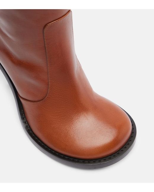 Dries Van Noten Brown 90 Leather Knee-High Boots