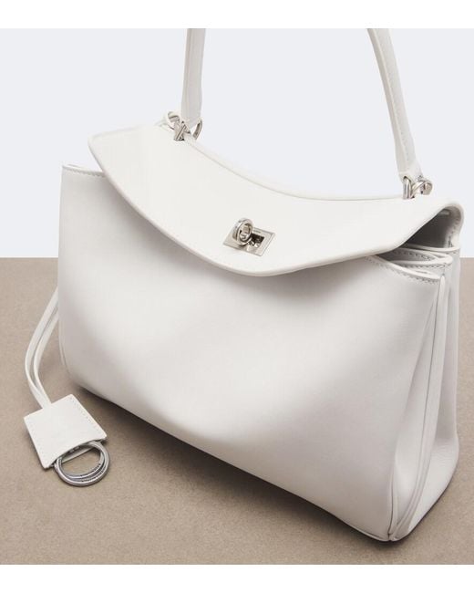 Balenciaga White Rodeo Medium Leather Shoulder Bag