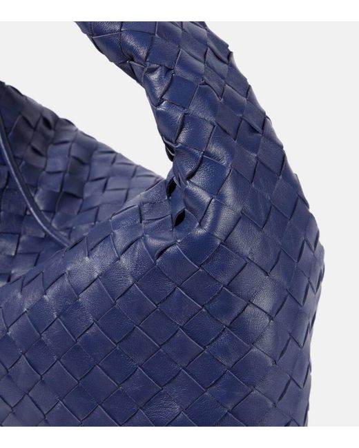 Bottega Veneta Blue Schultertasche Hop Aus Leder