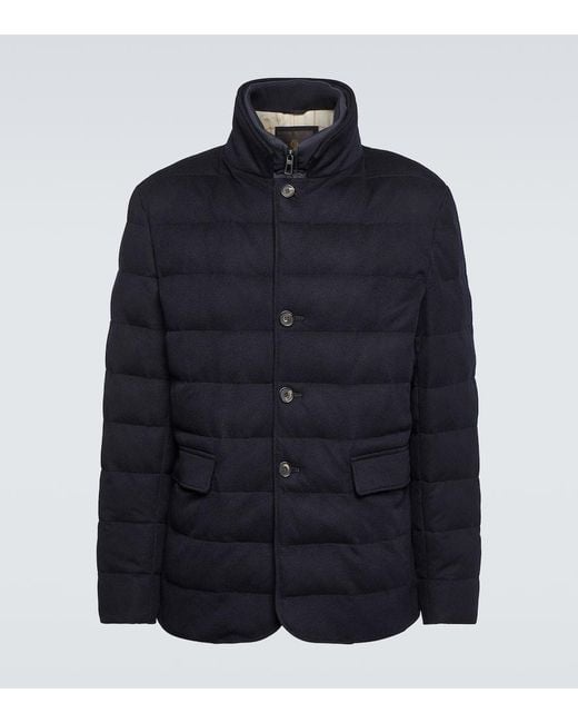 Loro Piana Wattierte Jacke Nama Aus Kaschmir in Blue für Herren