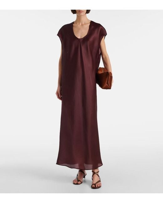 Khaite Red Darby Silk Organza Maxi Dress