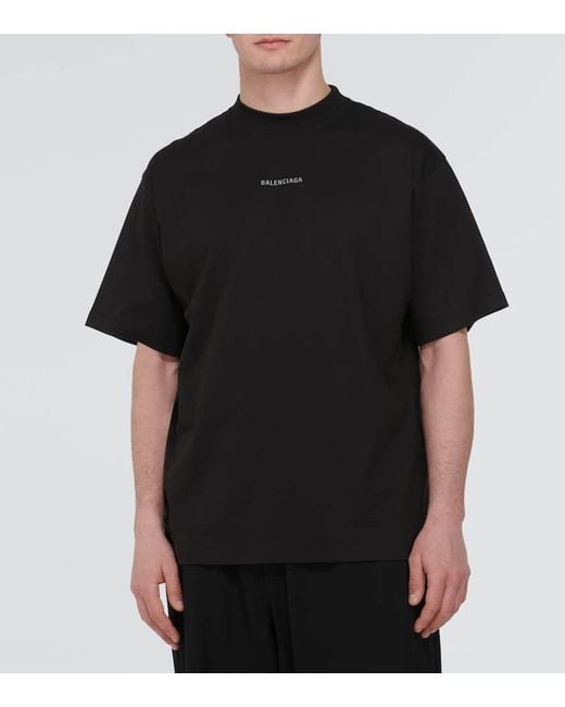 Camiseta de jersey de algodon con logo Balenciaga de hombre de color Black