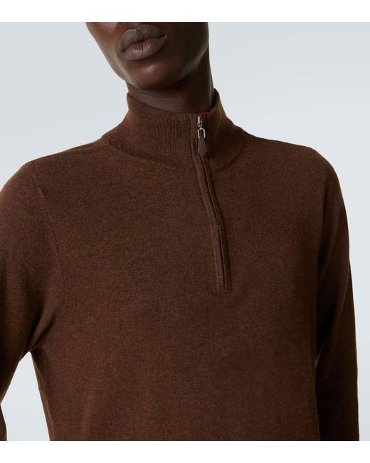 arch4 Brown Mr Fenchurch Cashmere Half-Zip Sweater for men