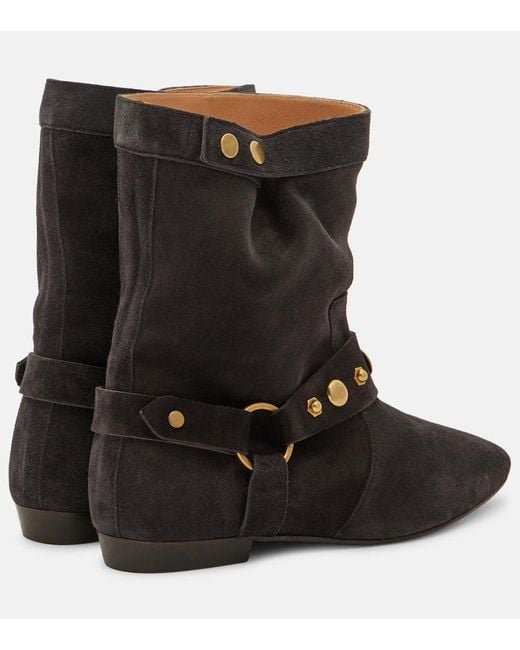 Isabel Marant Black Stania Suede Ankle Boots