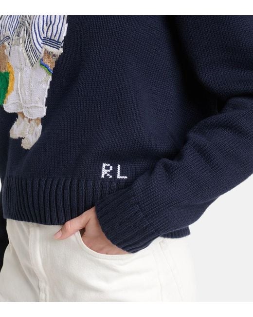 Suéter De Cuello Redondo De Algodón Polo Bear En Color Azul Marino Talla (También En S, Xs) Polo Ralph Lauren de color Blue