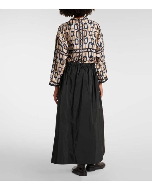 Max Mara Black Maxirock Lirica Aus Taft