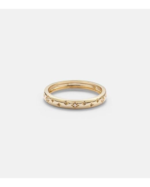 STONE AND STRAND White Northern Star 14Kt Ring With Diamonds