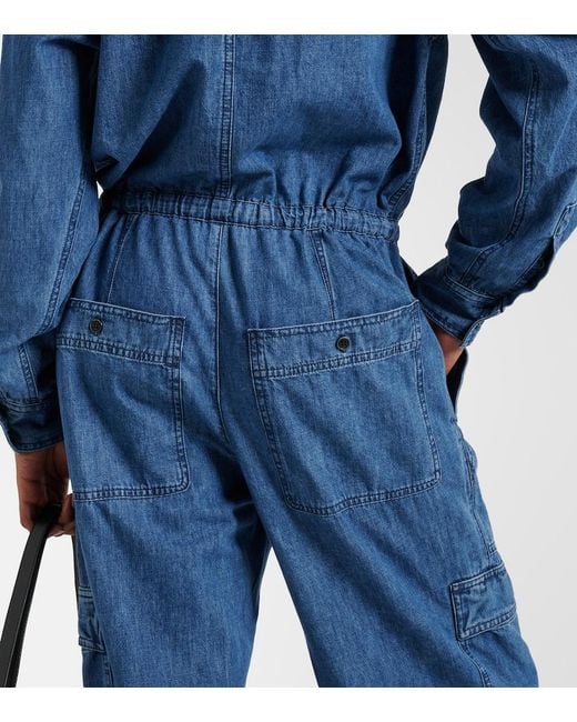 Isabel Marant Blue Idany Denim Jumpsuit