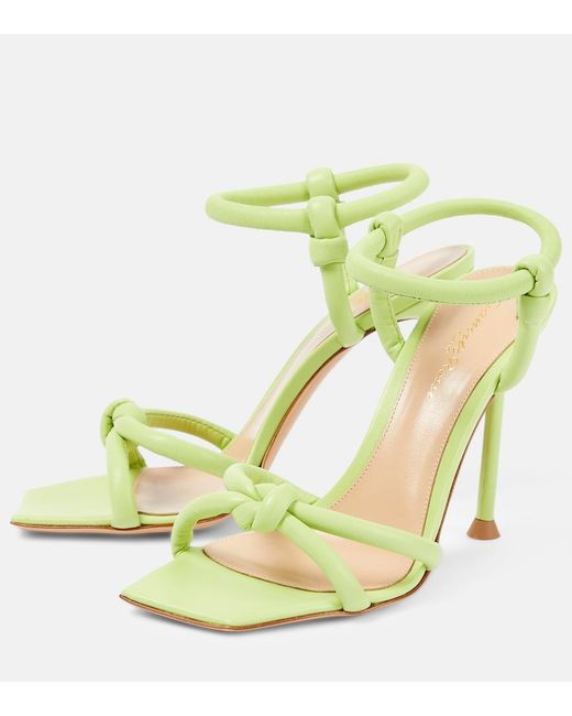Gianvito Rossi Green Juno Leather Sandals