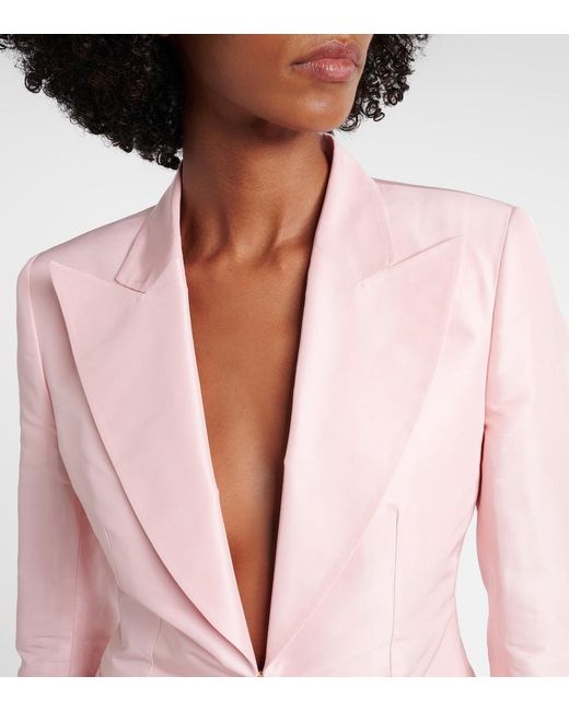 Gucci Pink Silk Faille Blazer
