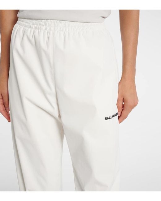 Balenciaga White Logo Straight Sweatpants
