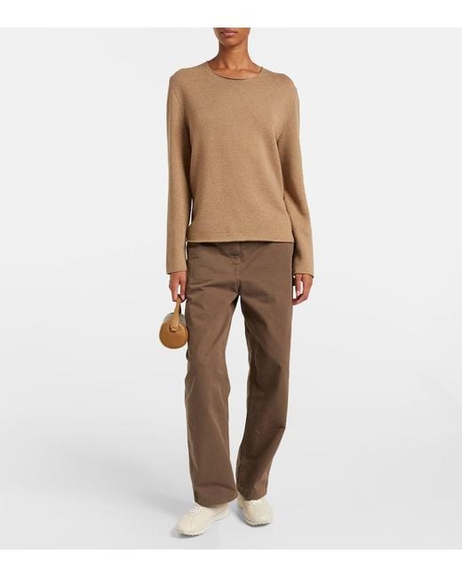 The Row Natural Mica Leather Sneakers