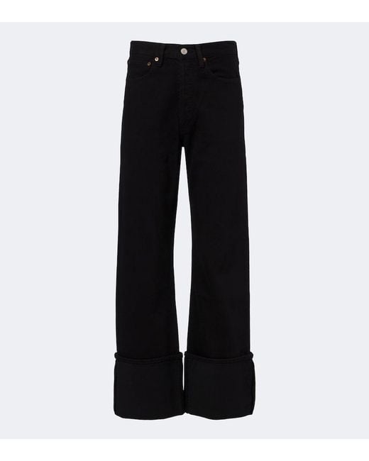 Agolde Black Big Cuff Wide-Leg Jeans