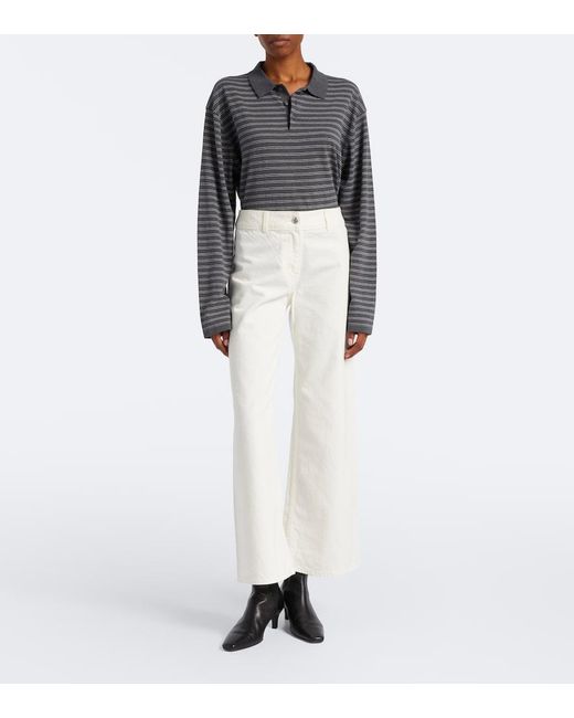 Nili Lotan White Megan Wide-Leg Jeans