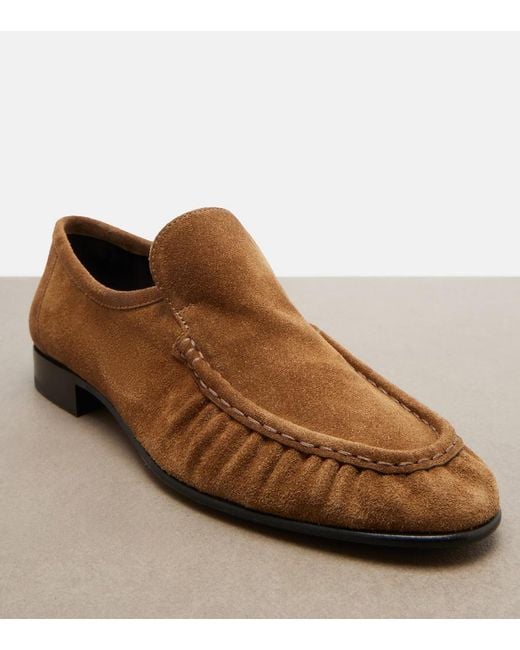 The Row Brown Soft Mocassin Two Suede Loafers