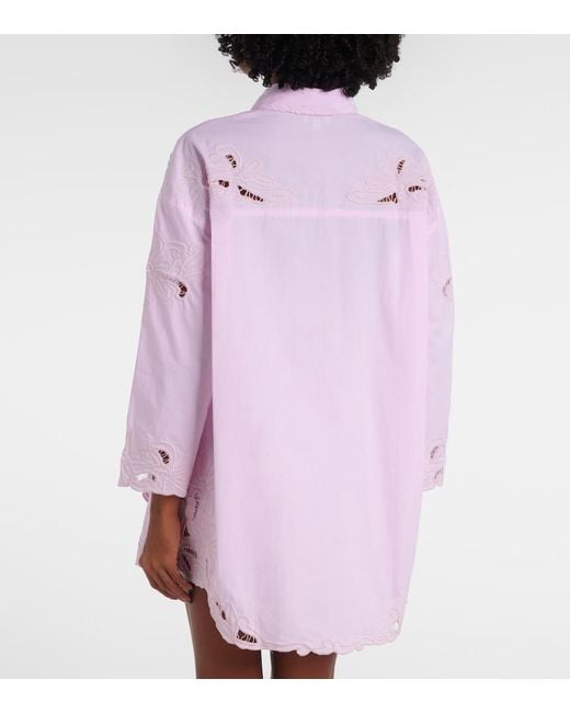 Juliet Dunn Pink Oversized Cotton Top