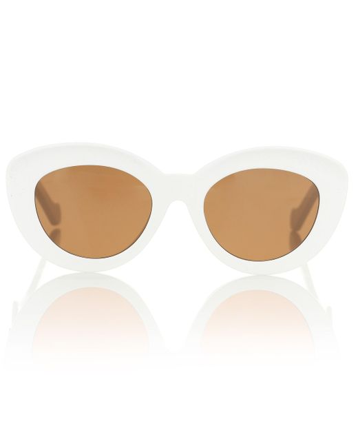 Loewe White Anagram-logo Cat-eye Acetate Sunglasses
