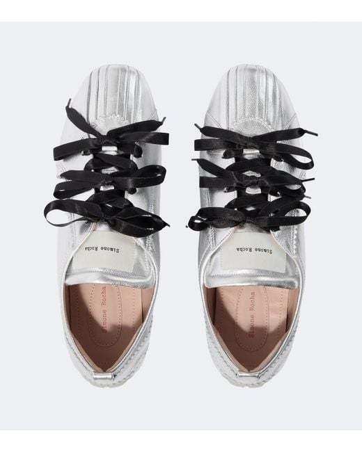 Simone Rocha Ballerina Grip Metallic Leather Sneakers for men