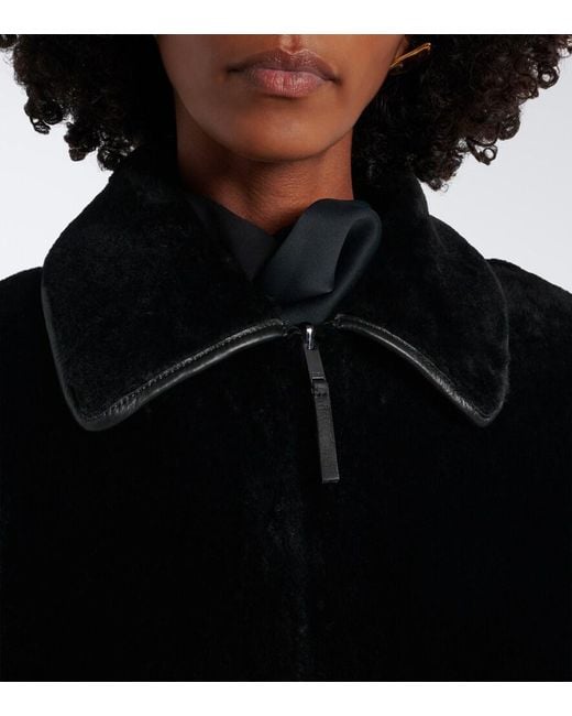 Joseph Black Caspian Reversible Leather And Shearling Coat