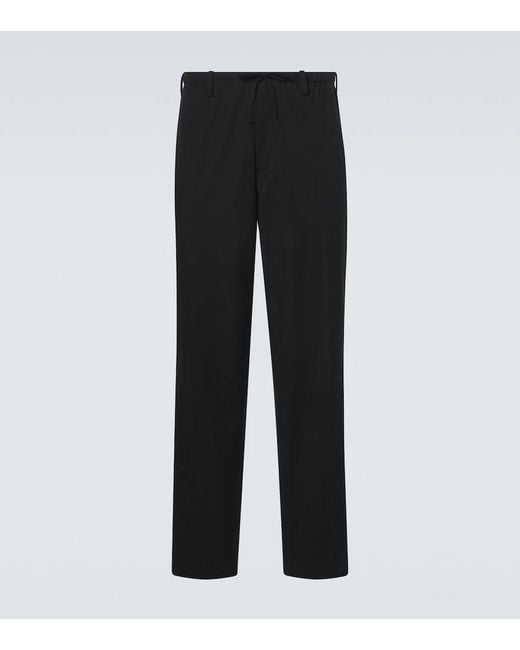 Dries Van Noten Black Cotton Straight Pants for men