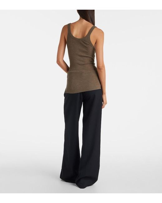 Calvin Klein Brown Ella Ribbed-Knit Wool Tank Top